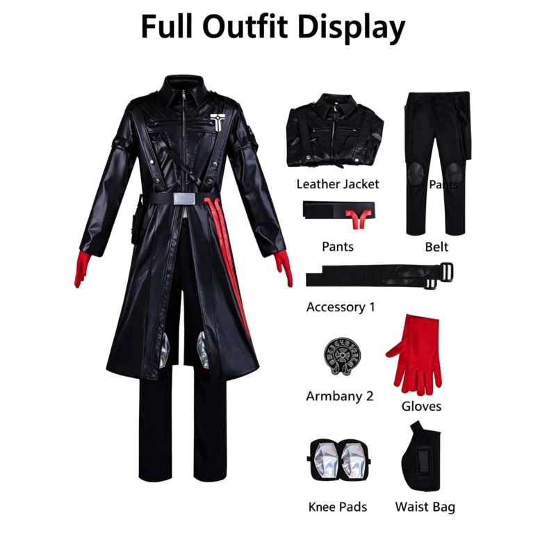 Trench Coat Men - Halloween Game Cosplay Costume Fantasia Clothing
