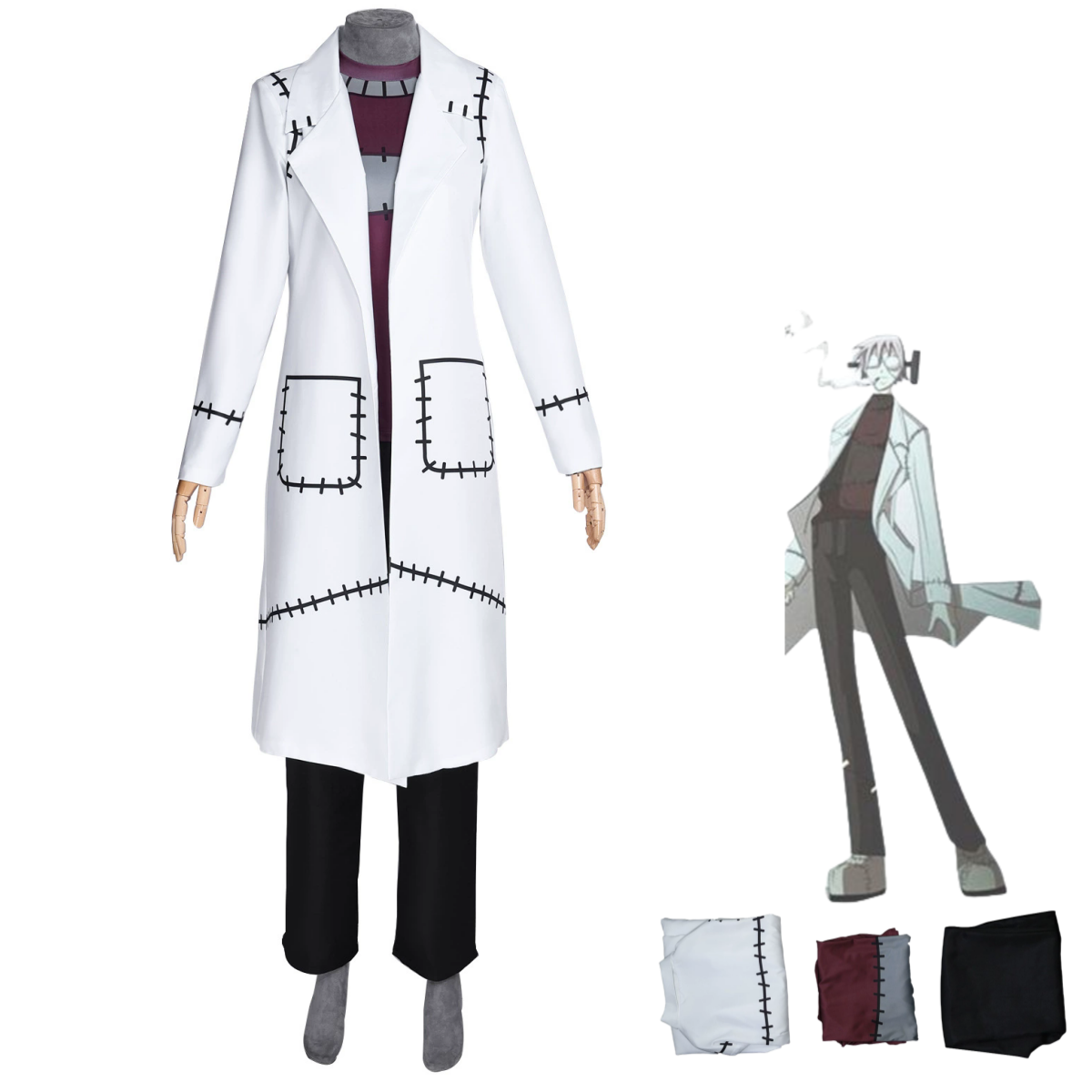 Trench Coat Men - White Long Coat Trench Top Uniform