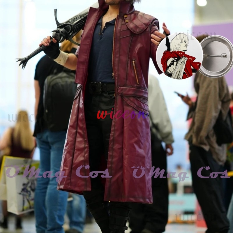Dante Cosplay Red Long Trench  - огляд і ціна Trench Coat Men