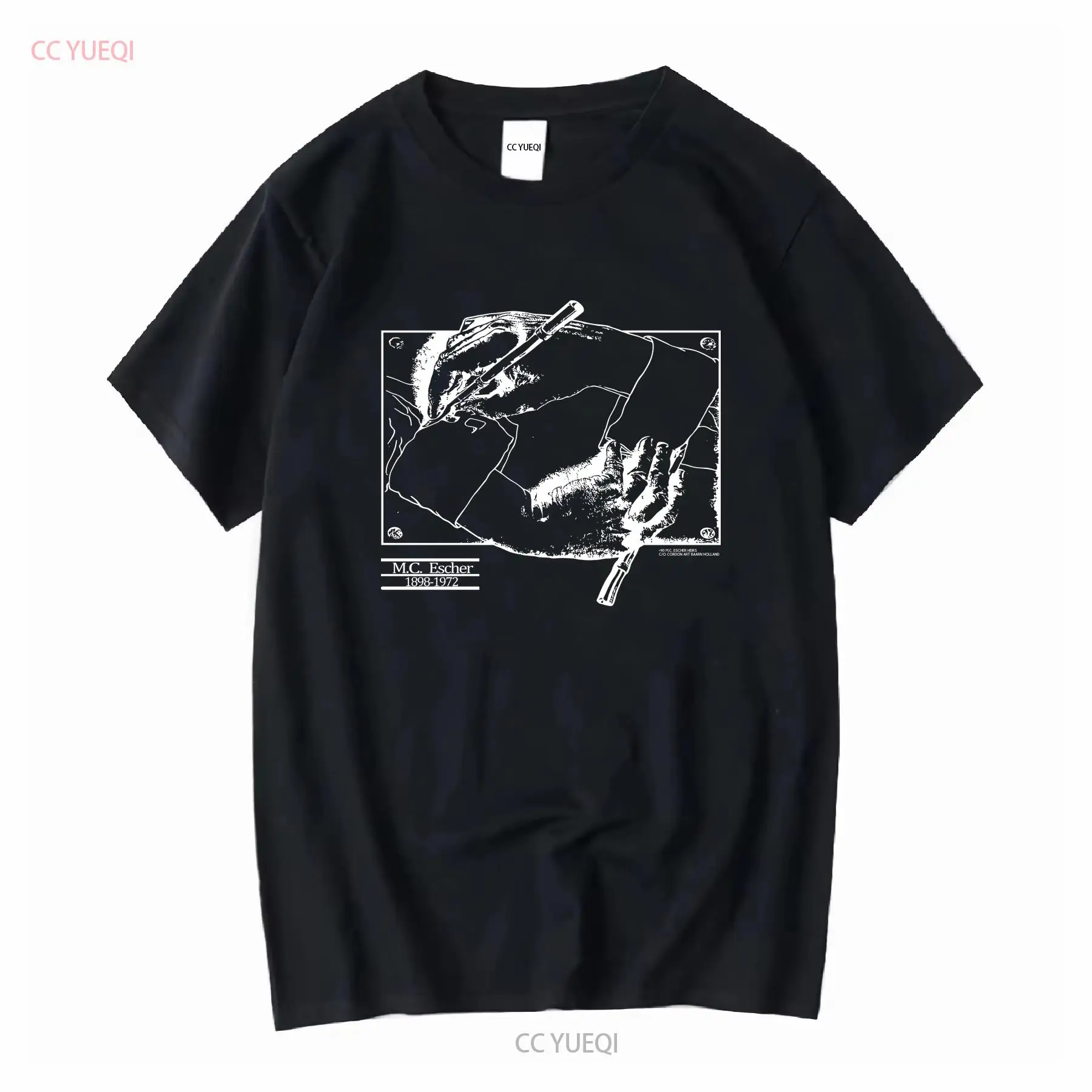 Vintage 1990 MC Escher T Shirt - огляд і ціна Mens Fashion Black Shirt