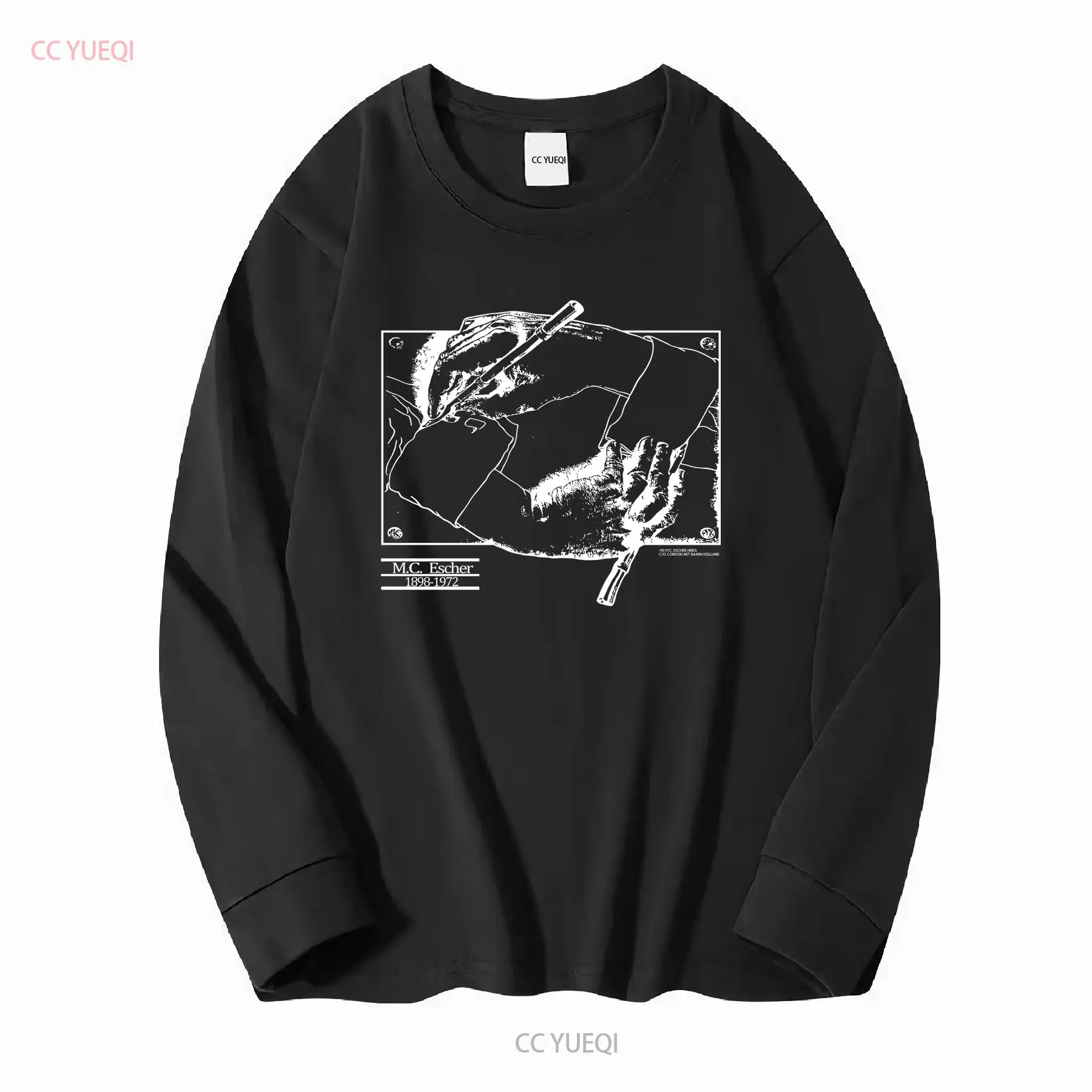 Vintage 1990 MC Escher T Shirt - огляд і ціна Mens Fashion Black Shirt