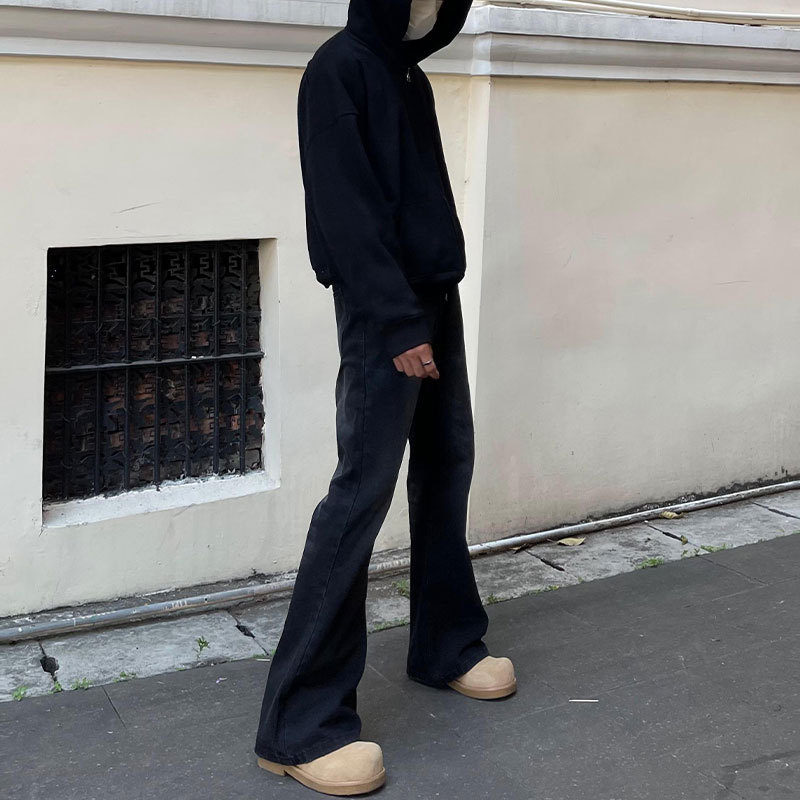Men Black Solid Color Straight - огляд і ціна Men'S Fashion Jeans And Boots