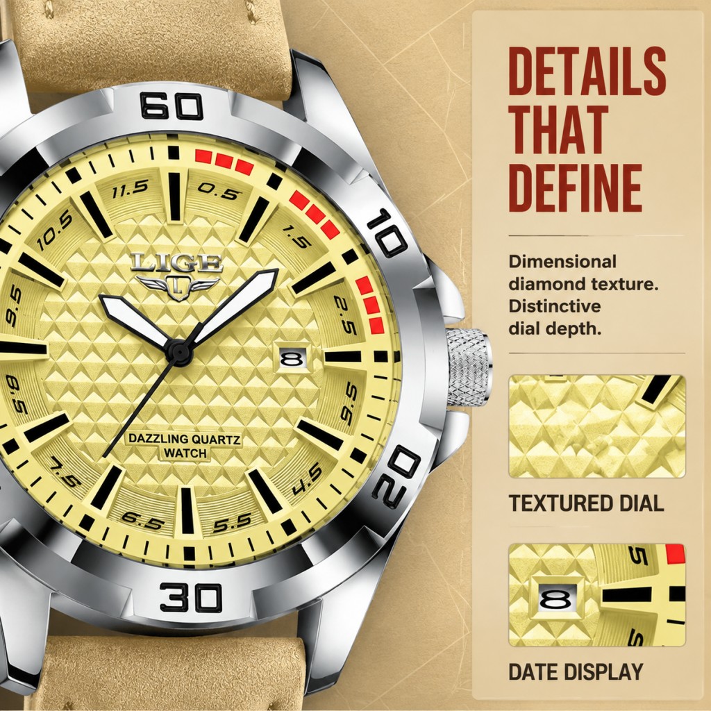 LIGE Men Quartz Wrist Watch Ca - огляд і ціна Men'S Fashion Magazine