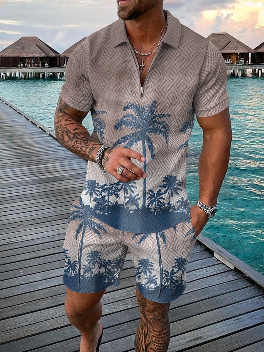 Hawaiian Coconut Tree Print Me - огляд і ціна Men'S Fashion Polo
