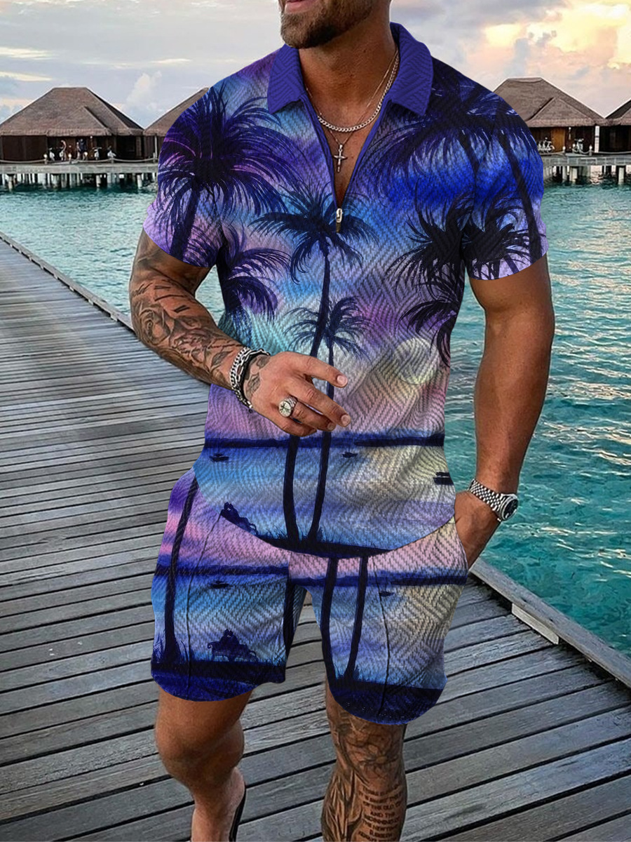 Hawaiian Coconut Tree Print Me - огляд і ціна Men'S Fashion Polo