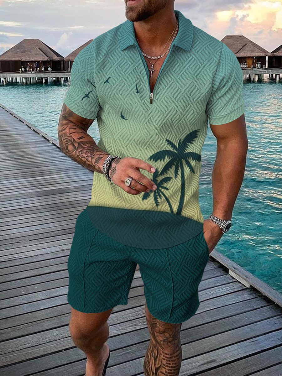 Hawaiian Coconut Tree Print Me - огляд і ціна Men'S Fashion Polo