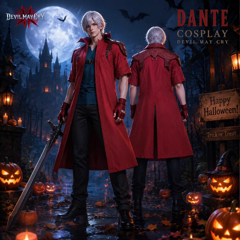 Devil May Cry DMC5 Dante Cospl - огляд і ціна Trench Coat Men