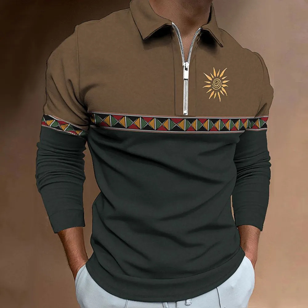 Mens Polo Shirts Retro Color B - огляд і ціна Men'S Fashion Golf Clothing