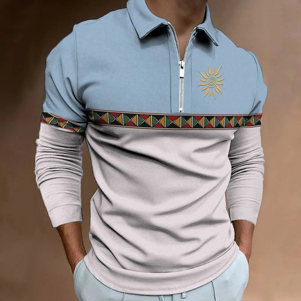 Mens Polo Shirts Retro Color B - огляд і ціна Men'S Fashion Golf Clothing