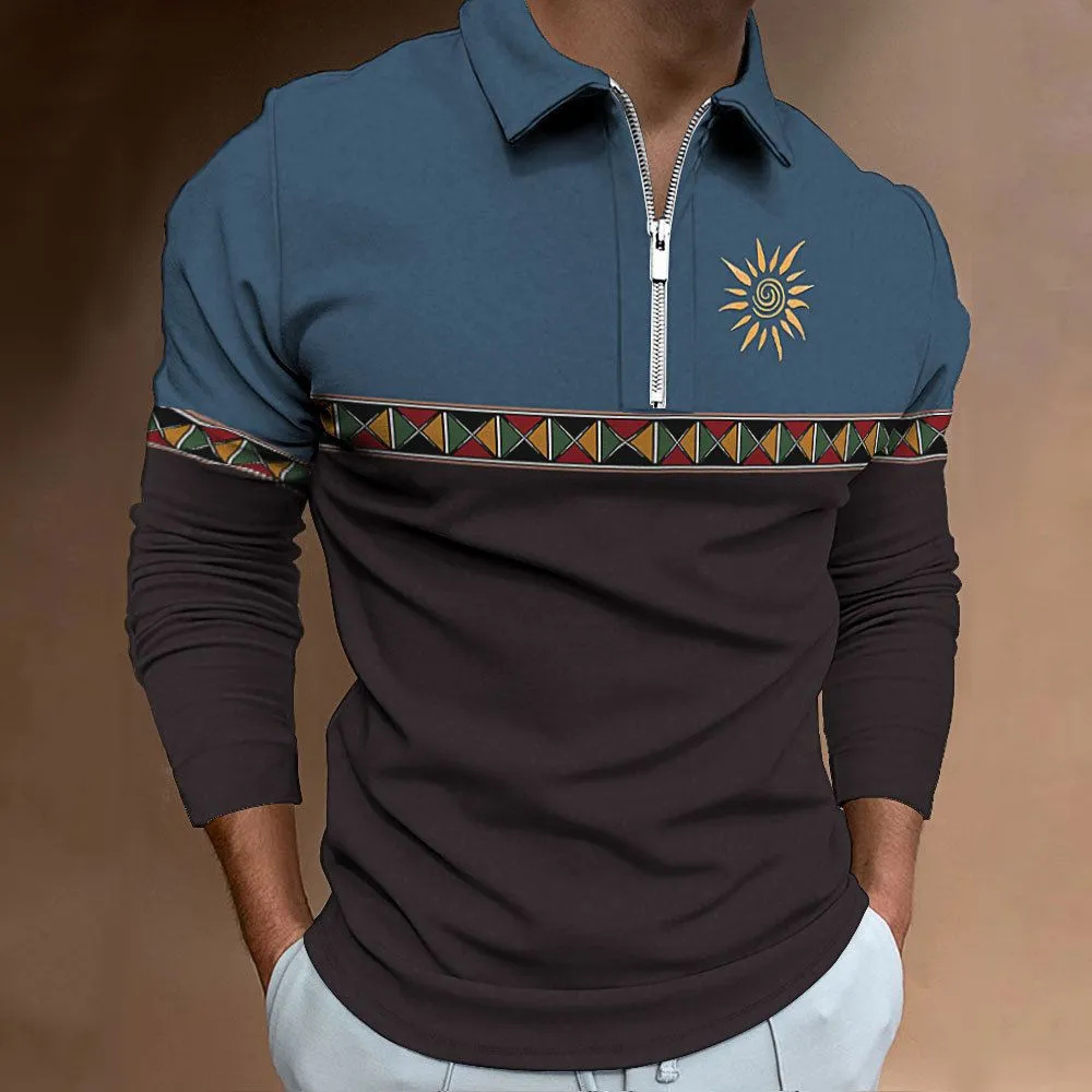 Mens Polo Shirts Retro Color B - огляд і ціна Men'S Fashion Golf Clothing