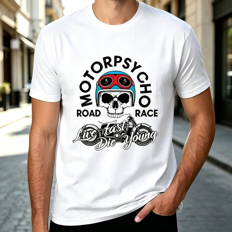Motopsyco Biker Skull T Shirt  - огляд і ціна Men'S Fashion Quotes