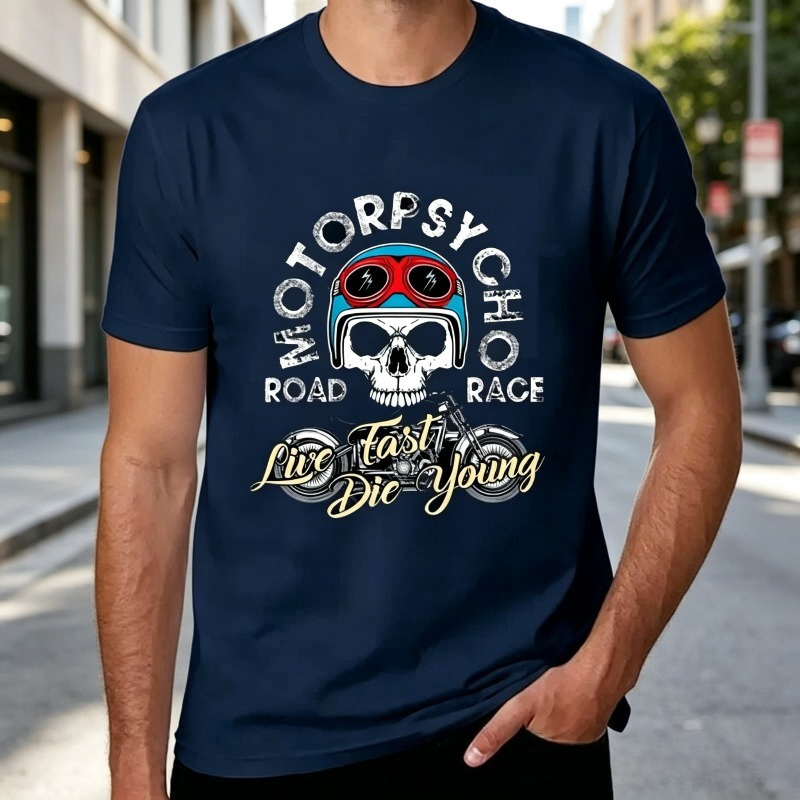 Motopsyco Biker Skull T Shirt  - огляд і ціна Men'S Fashion Quotes