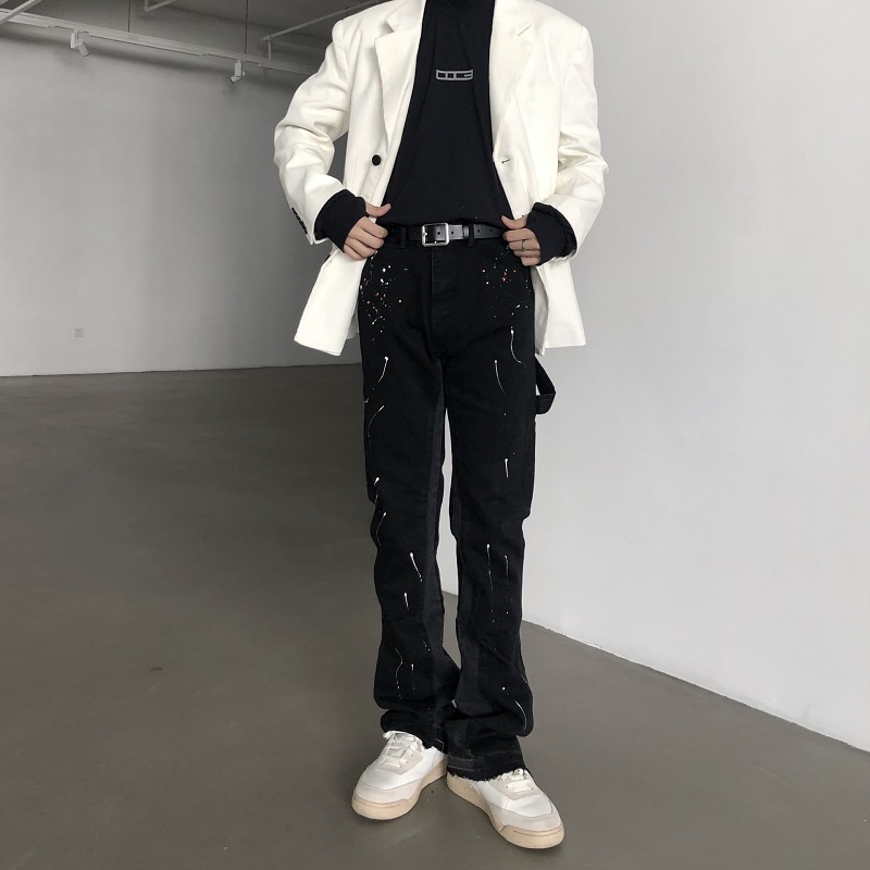 2025 New Graffiti Splash Ink D - огляд і ціна Men'S Fashion Jeans And Boots