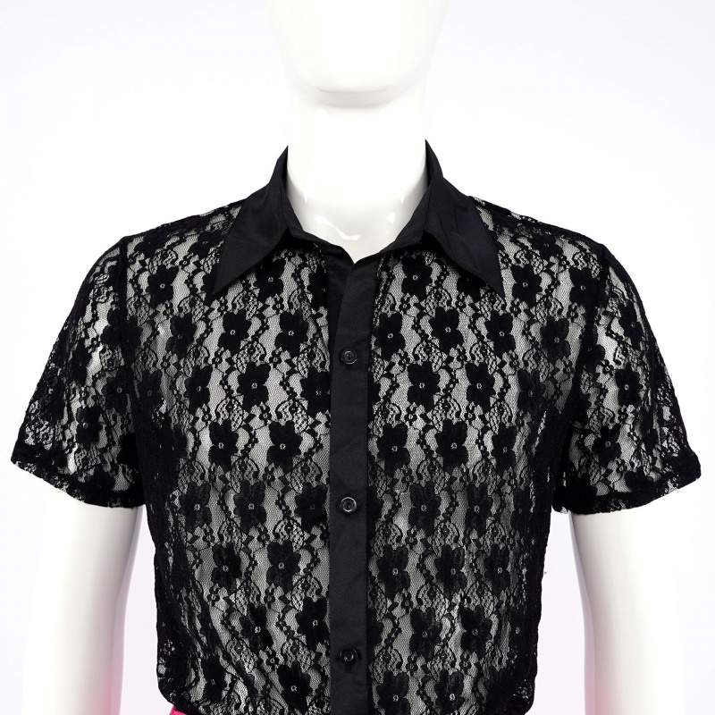 Movie Elvis Presley Costume Pi - огляд і ціна Mens Fashion Black Shirt