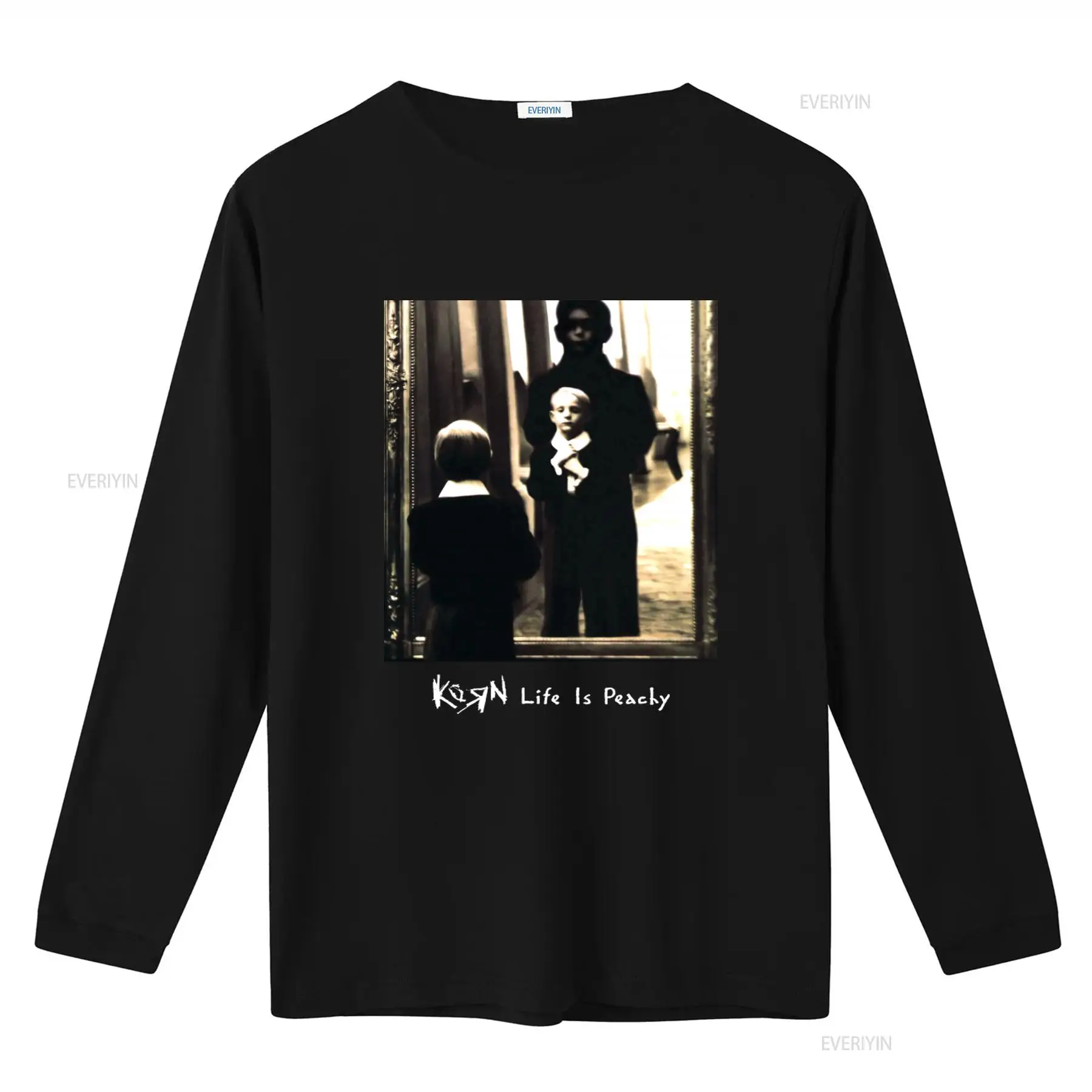 Korn Life Is Peachy Retro Prin - огляд і ціна Mens Fashion Black Shirt