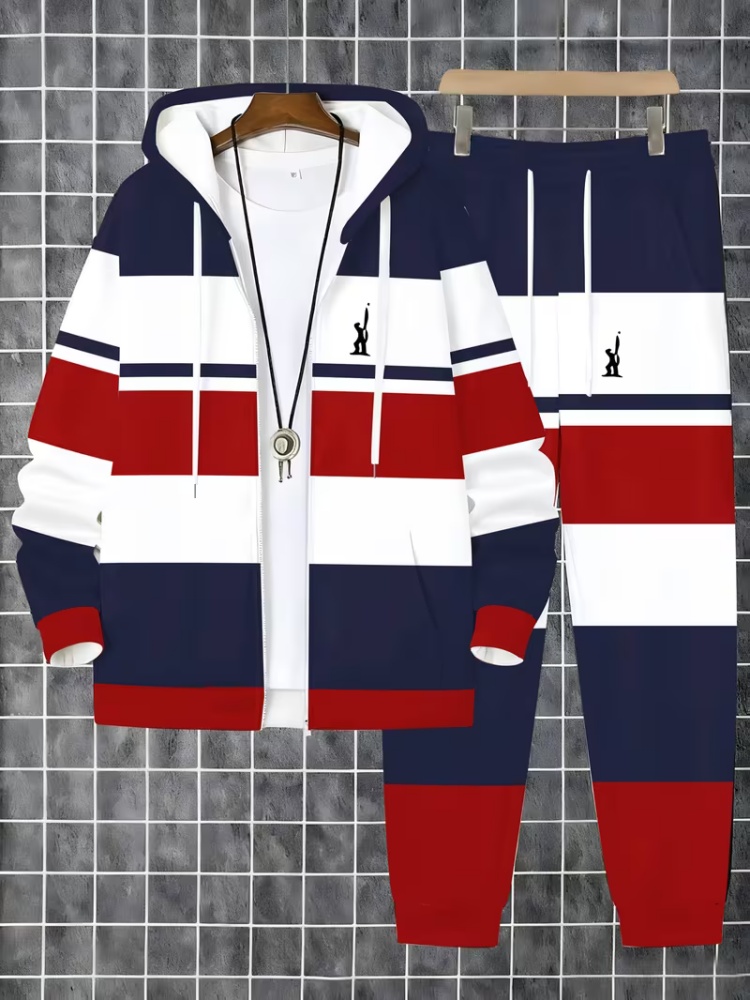 Men Zip Up Hoodie Tracksuit Se - огляд і ціна Mens Fashion Zip Up