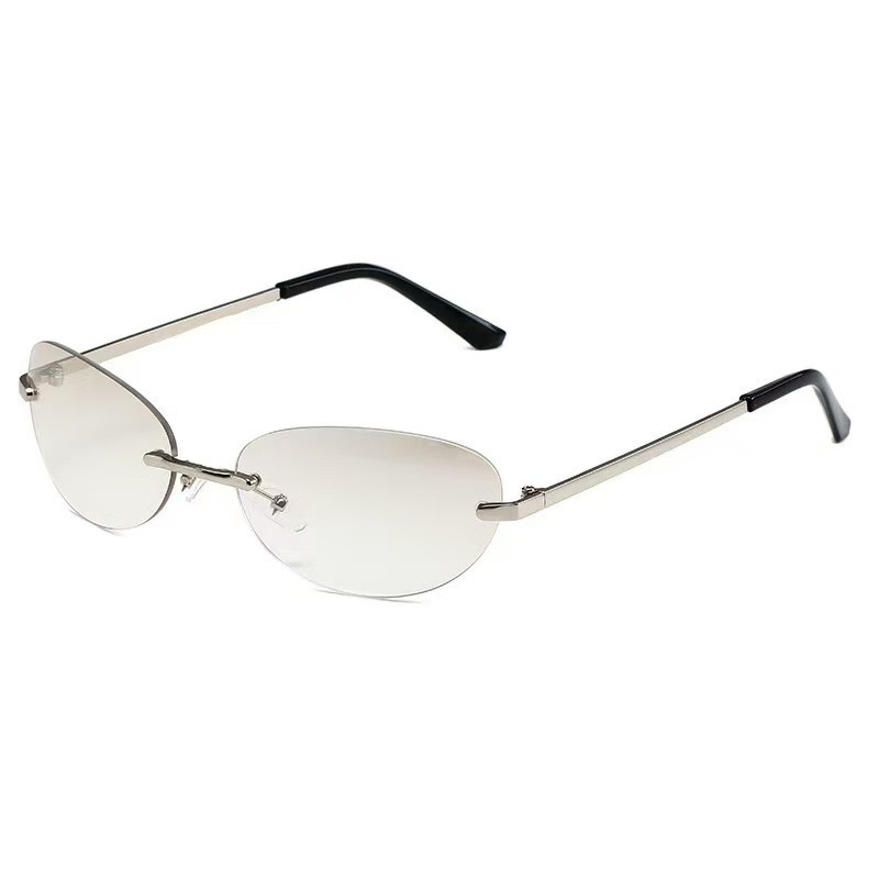Rimless  Oval Sun Glasses for  - огляд і ціна Men'S Fashion Y2K