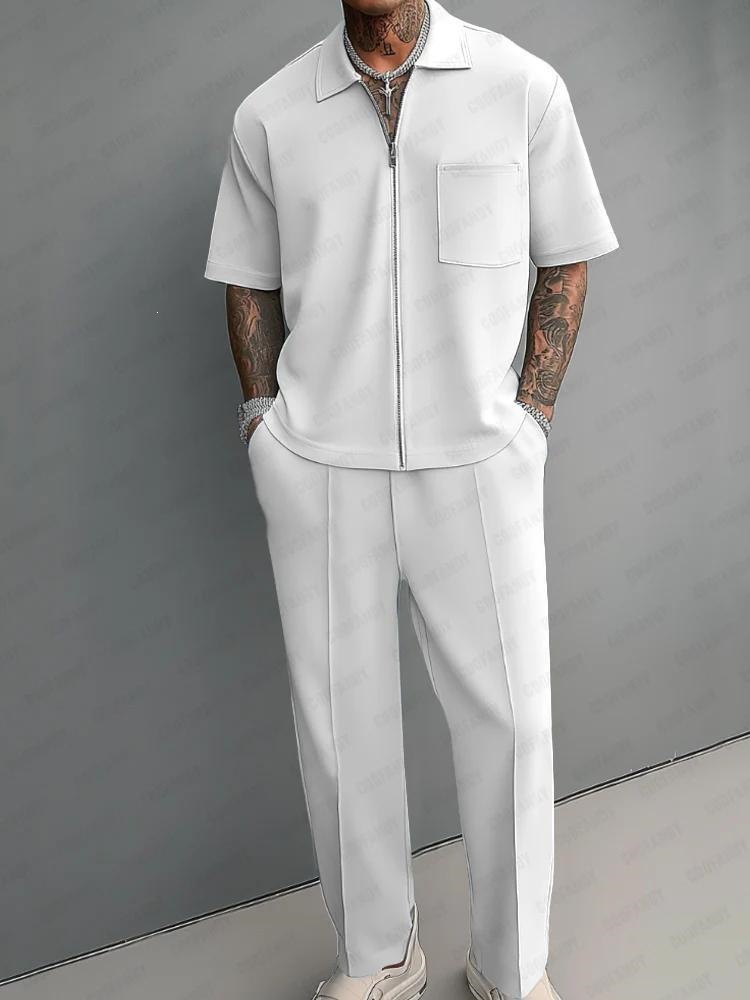Men 2 Piece Outfits Half Zip P - огляд і ціна Men'S Fashion Polo