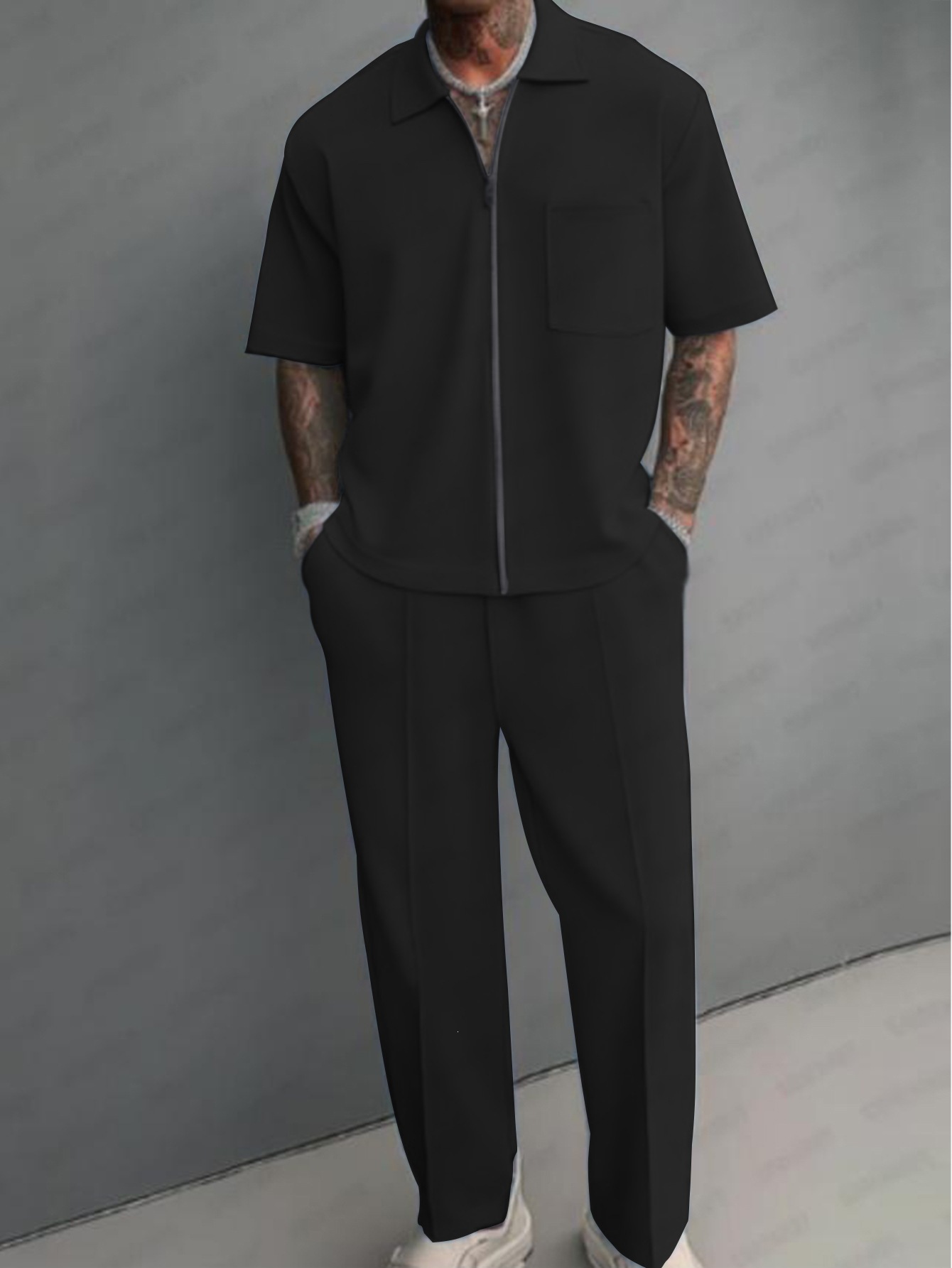 Men 2 Piece Outfits Half Zip P - огляд і ціна Men'S Fashion Polo