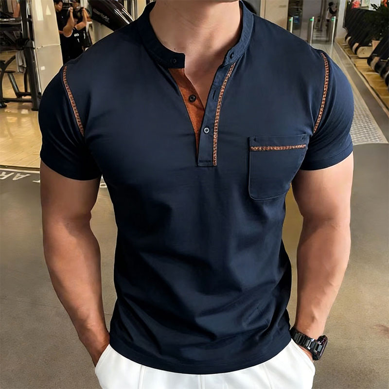New Summer Men's Henry Collar  - огляд і ціна Men'S Fashion Polo