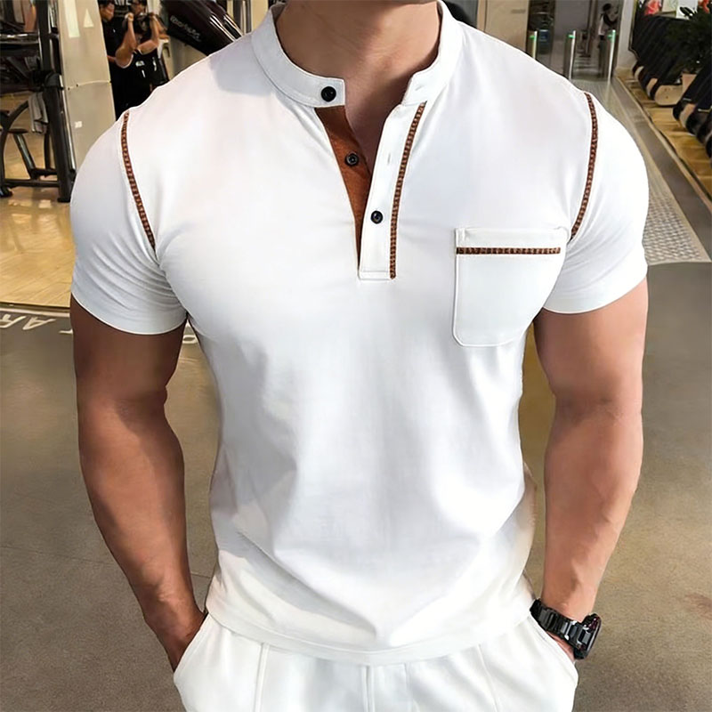 New Summer Men's Henry Collar  - огляд і ціна Men'S Fashion Polo